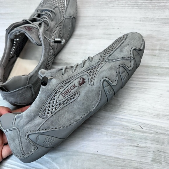 Dbeck AirWalker Ultralight Breathable Mesh Gray Suede Comfort Shoes Men’s Size 8 - Picture 12 of 14
